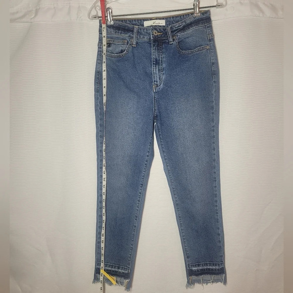 KanCan High Rise Distressed Raw Hem Skinny Jeans KC8419D cut 5937 - Picture 2 of 11